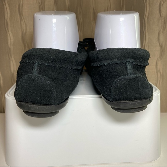 Minnetonka Thunderbird II 600 Women's 7 Suede Moccasin Black Beaded - Picture 7 of 12